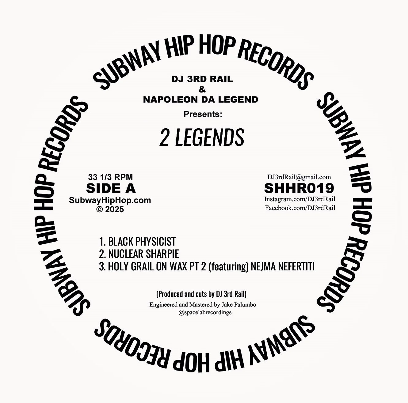Subway Hip Hop Records Vol #19 Napoleon Da Legend & DJ 3rd Rail